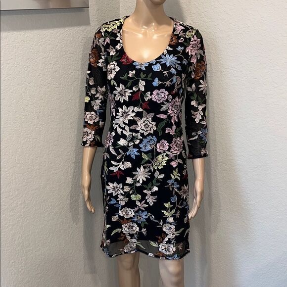 Boston Proper Dresses & Skirts - NWT-Boston Proper Black Sheath Mini Dress 3/4 Sleeve Scoop Neck